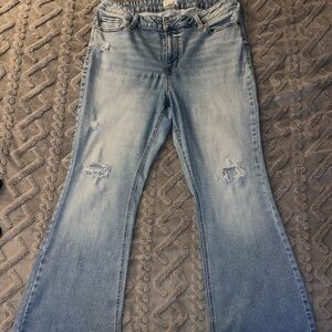 Maurices 20W Light Blue Distressed Flare Jeans